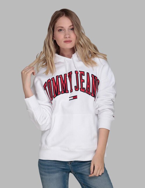 Sudadera Tommy Jeans blanca con capucha en Liverpool