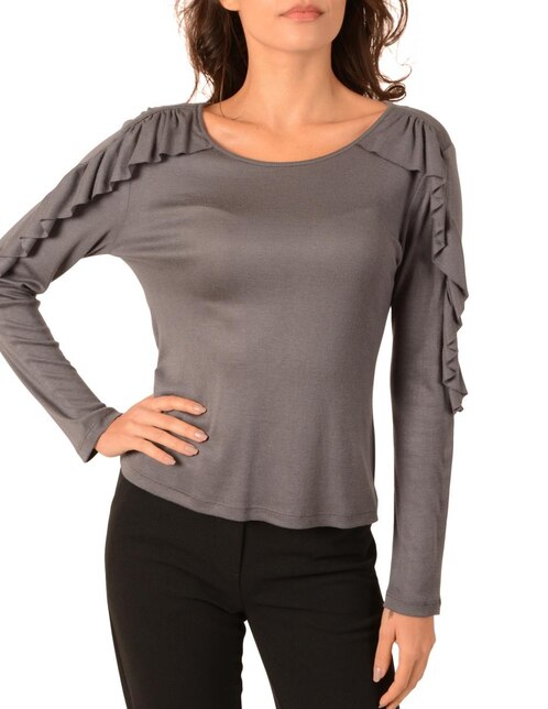 Blusa Salsa Gris Olanes En Liverpool