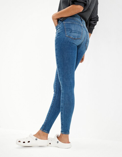 Jeans skinny American Eagle lavado deslavado corte cintura para mujer en  Liverpool
