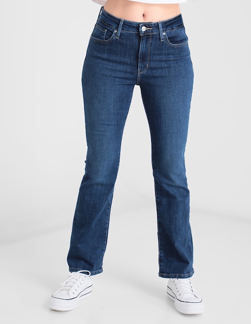 Jeans bootcut Levi's 725 lavado obscuro corte cintura alta para mujer