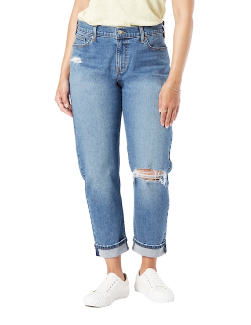 Jeans slim Denizen Mid-rise boyfriend corte cintura para mujer