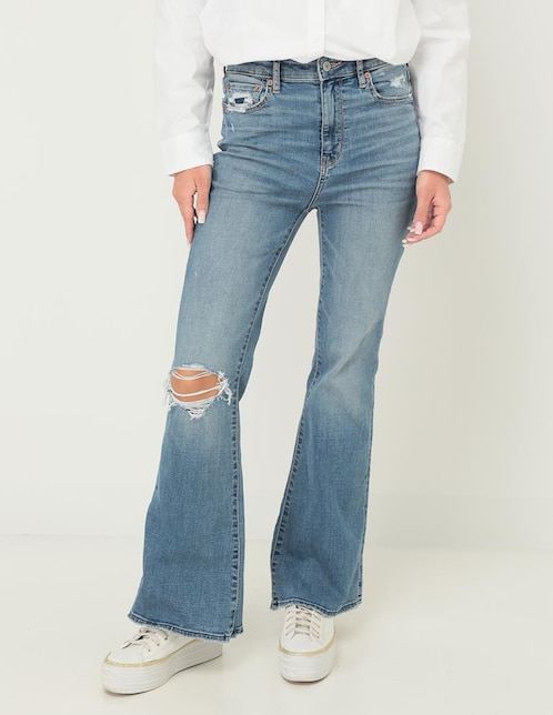 Jeans campana American Eagle Super Hi-Rise corte cintura para mujer