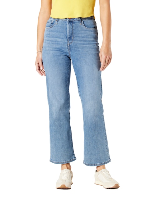 Jeans straight Sculpt uhr crop flare corte cintura alta para mujer 1