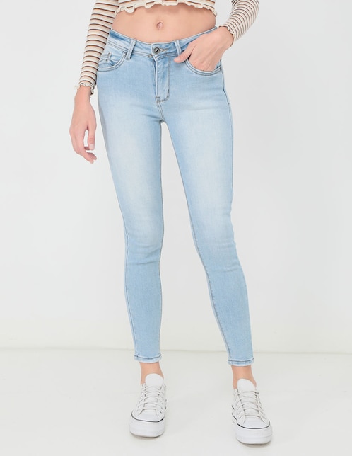 Jeans skinny Guess corte cintura para mujer