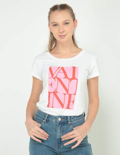 Playera manga corta cuello redondo para mujer 1