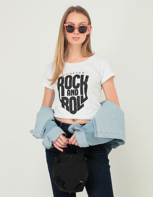 Playera manga corta cuello redondo para mujer 1