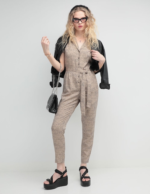 Jumpsuit That's It de algodón estampado animal print para mujer