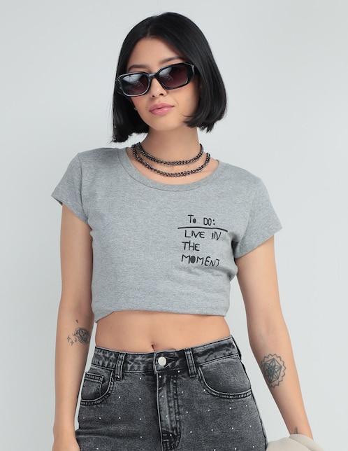 Playera manga corta 365 Essential cuello redondo para mujer