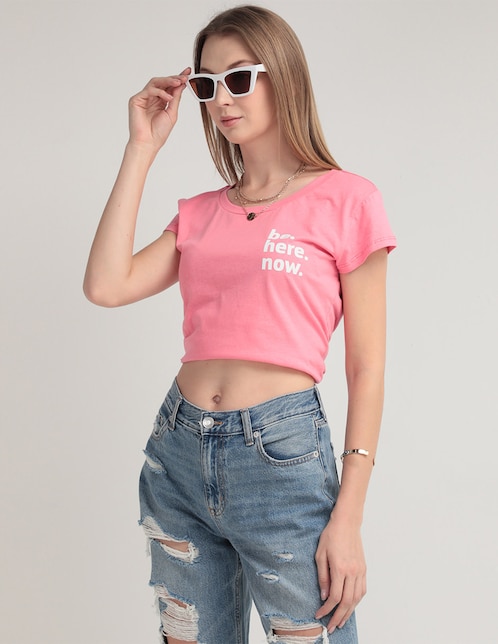 Playera manga corta 365 Essential cuello redondo para mujer