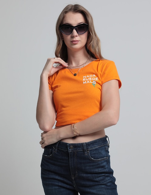 Playera manga corta 365 Essential cuello redondo para mujer