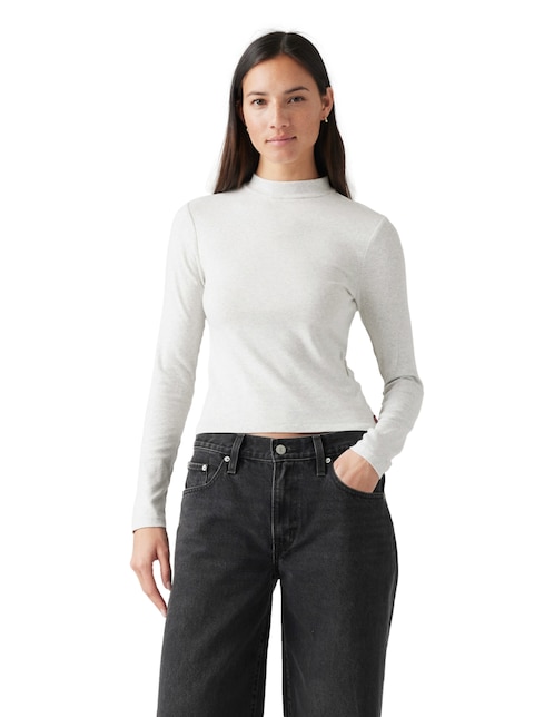 Playera manga larga Levi's cuello redondo para mujer