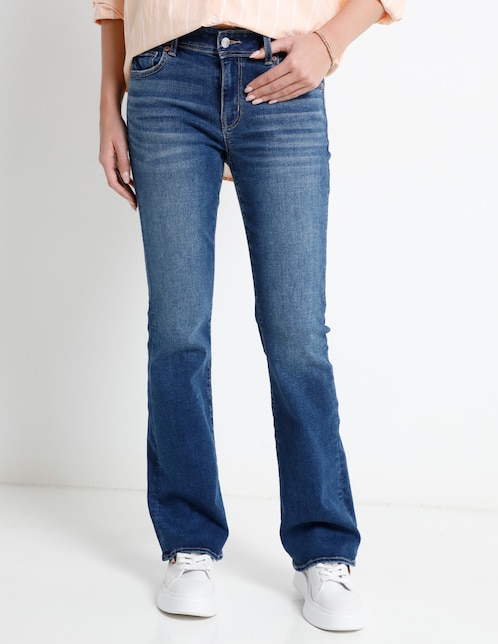 Jeans bota corte cintura para mujer 1