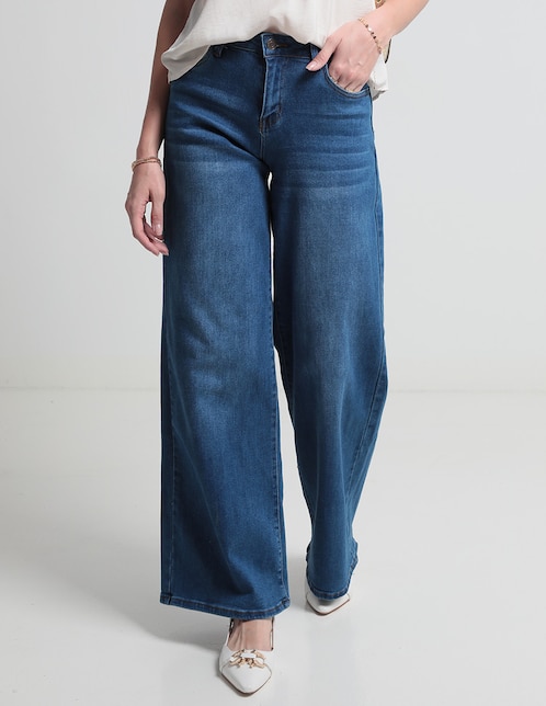 Jeans baggy Coffee Bean corte cintura para mujer