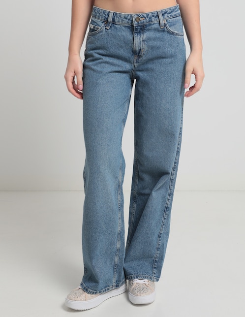 Jeans straight GUESS corte cintura para mujer