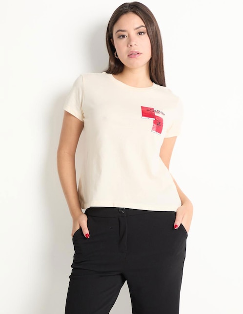 Playera manga corta 365 Essential cuello redondo para mujer