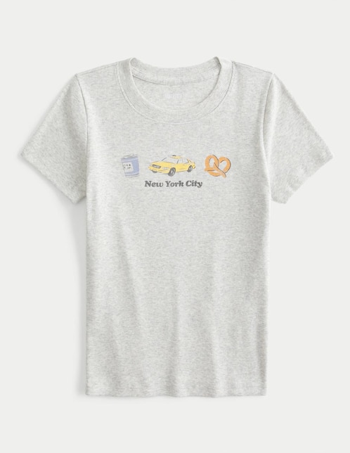 Playera manga corta Hollister cuello redondo para mujer