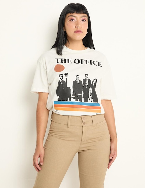 Playera manga corta The Office cuello redondo para mujer