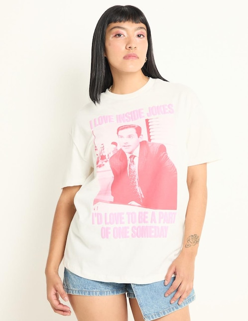 Playera manga corta The Office cuello redondo para mujer