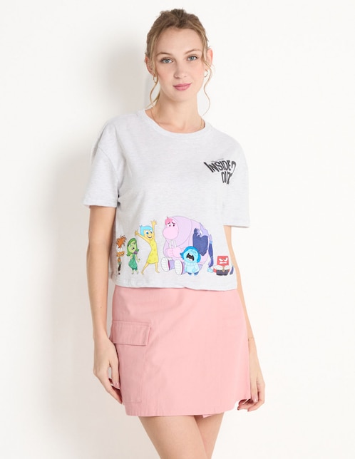 Playera manga corta Inside Out 2 cuello redondo para mujer