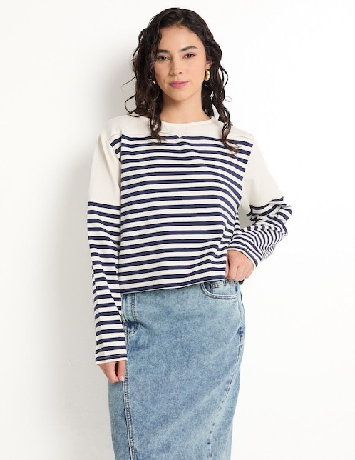 THAT'S IT Playera manga larga That's It cuello redondo para mujer