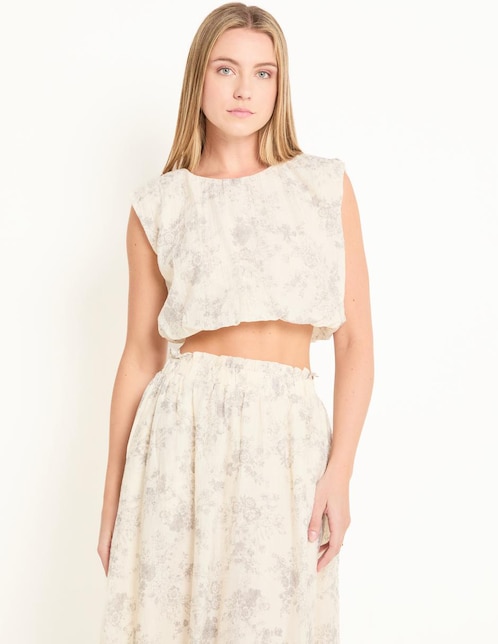 Blusa Coffee Bean manga corta para mujer