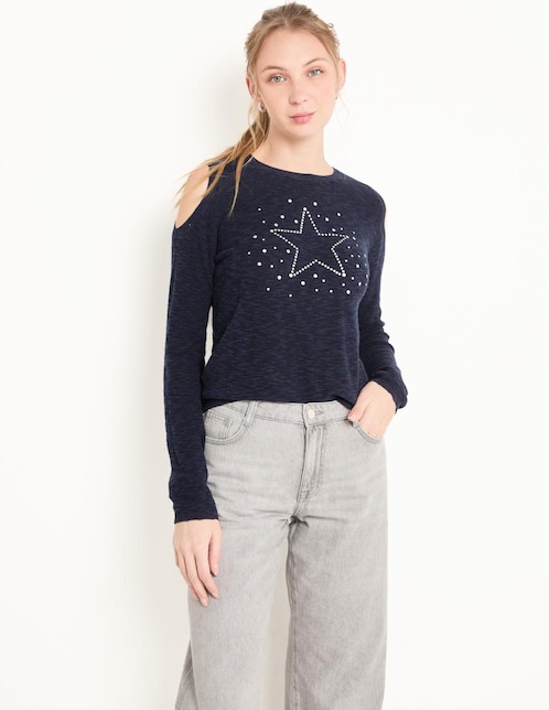 Suéter cuello redondo para mujer 1