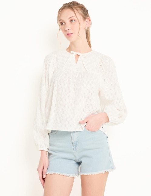 Blusa manga larga para mujer