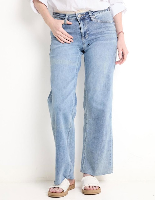 Jeans straight Coffee Bean corte cintura para mujer