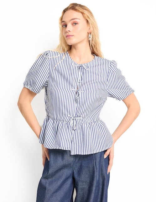 Blusa Coffee Bean manga corta para mujer