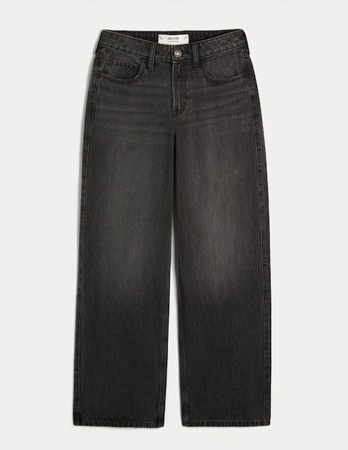 Jeans baggy Hollister corte cintura alta para mujer