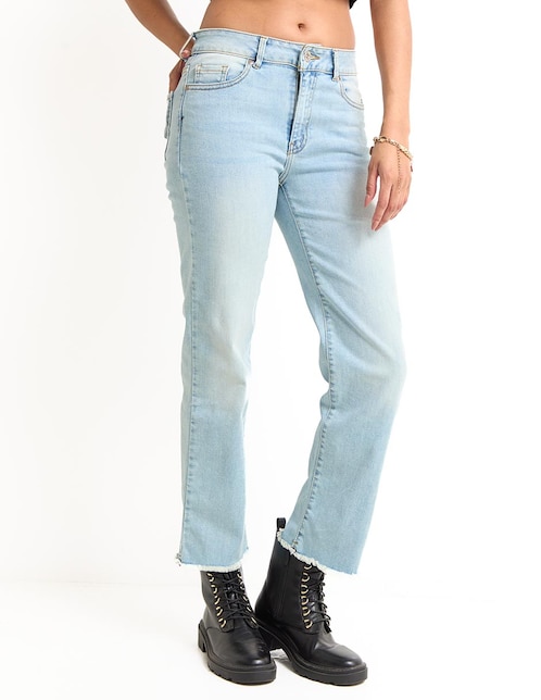 Jeans straight Sexy Jeans corte cintura para mujer