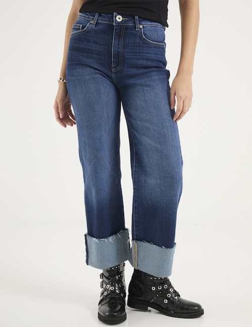 Jeans straight Sexy Jeans SXYJM029 corte cintura alta para mujer