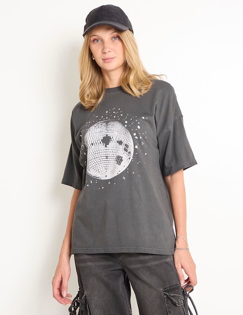 Playera manga corta cuello redondo para mujer 1