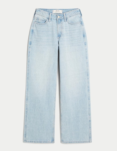 Jeans regular baggy KI355-5361-280 corte cintura alta para mujer