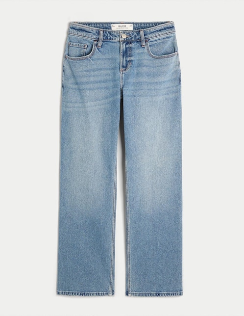 Jeans straight corte cintura alta para mujer 1