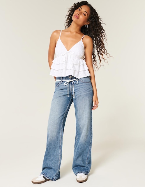 Jeans baggy corte cadera para mujer 1