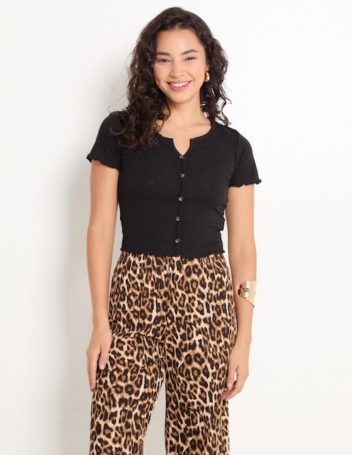 COFFEE BEAN Blusa Coffee Bean manga corta para mujer