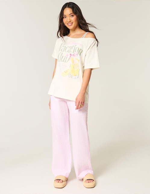 Playera manga corta cuello ojal para mujer 1