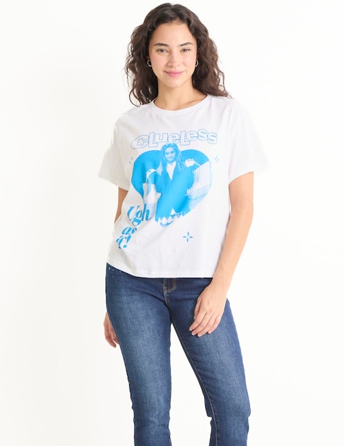 Playera manga corta cuello redondo para mujer 1