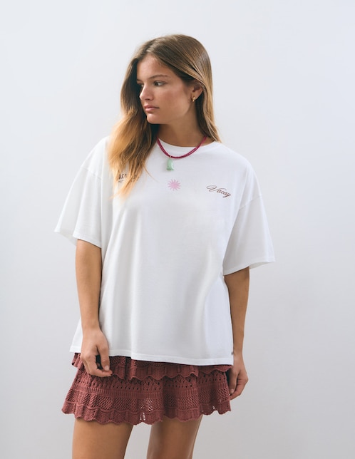 Playera manga corta Brownie cuello redondo para mujer