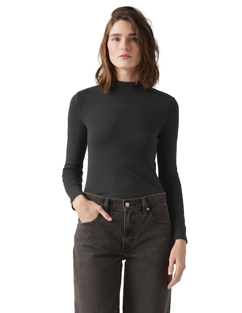 Playera manga larga Levi's cuello alto para mujer