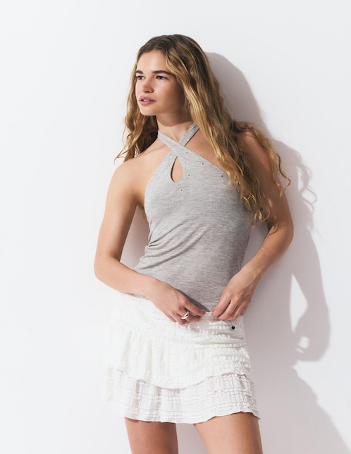 Top cuello halter tirante delgado 1