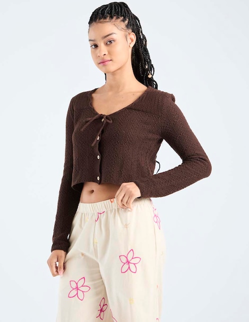 Suéter cuello V para mujer 1