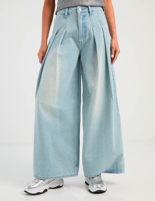 Jeans relaxed wide leg para mujer 1