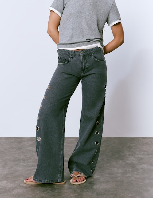Jeans relaxed wide leg para mujer 1