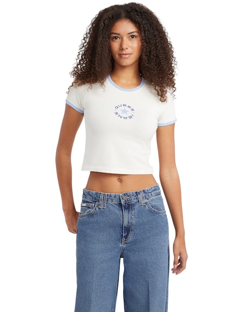 Playera manga corta Guess Jeans cuello redondo para mujer