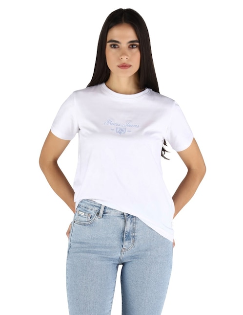Playera manga corta Guess Jeans FA2025 cuello redondo para mujer