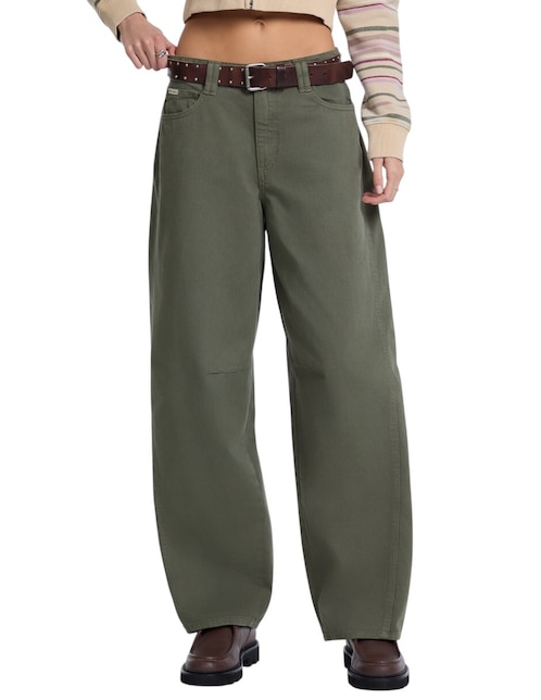 Jeans relajado corte cintura para mujer 1