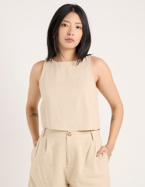 Top cuello redondo tirante ancho 1