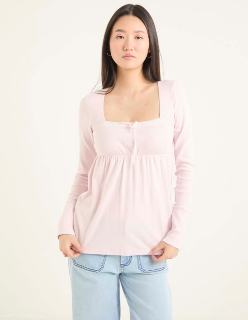BLUSA HOLLISTER KI339-, XS, ROSA CLARO